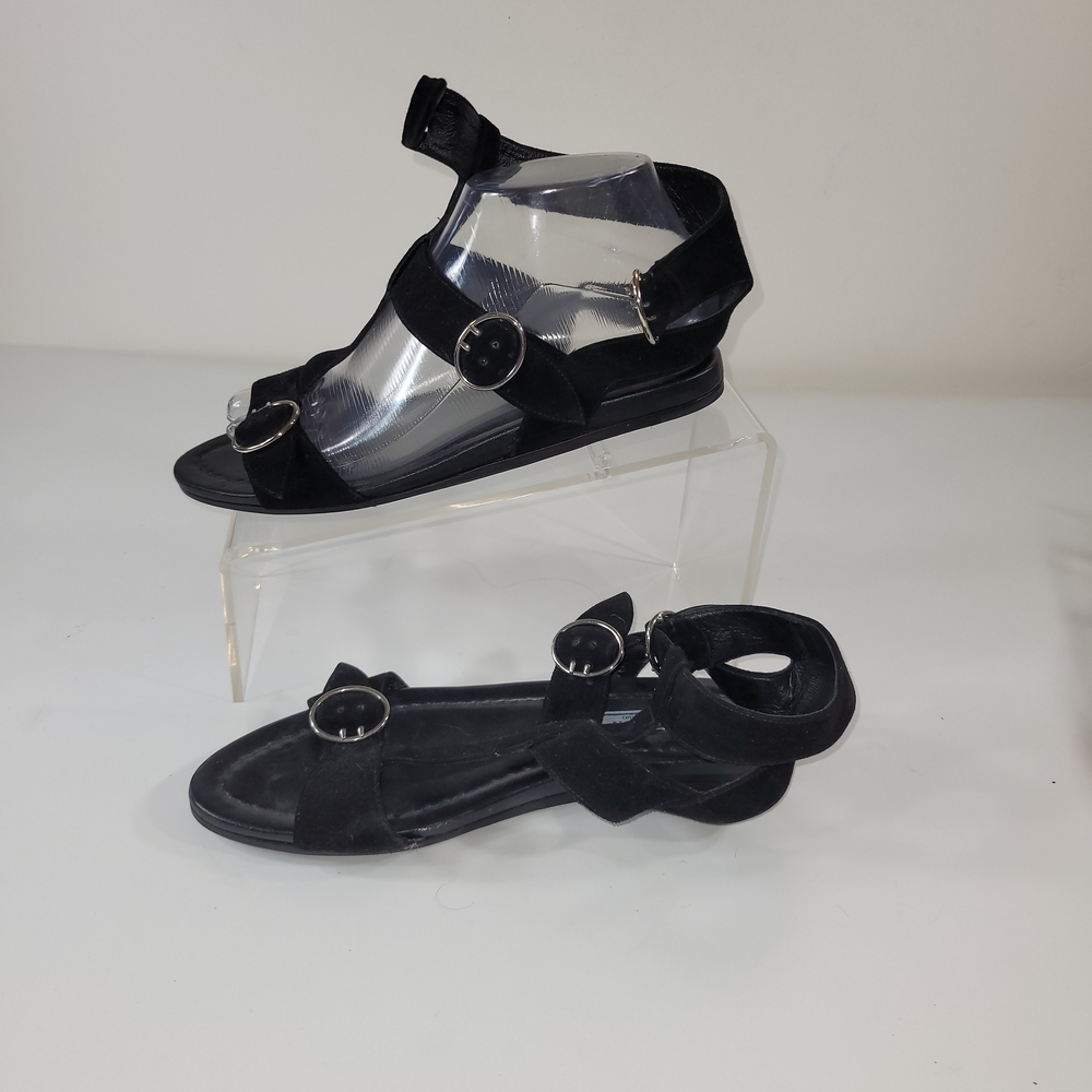 Prada Black Sandals Marc Jacobs Striped Espadrilles Slip On Loafers Size 37 - Picture 3 of 10